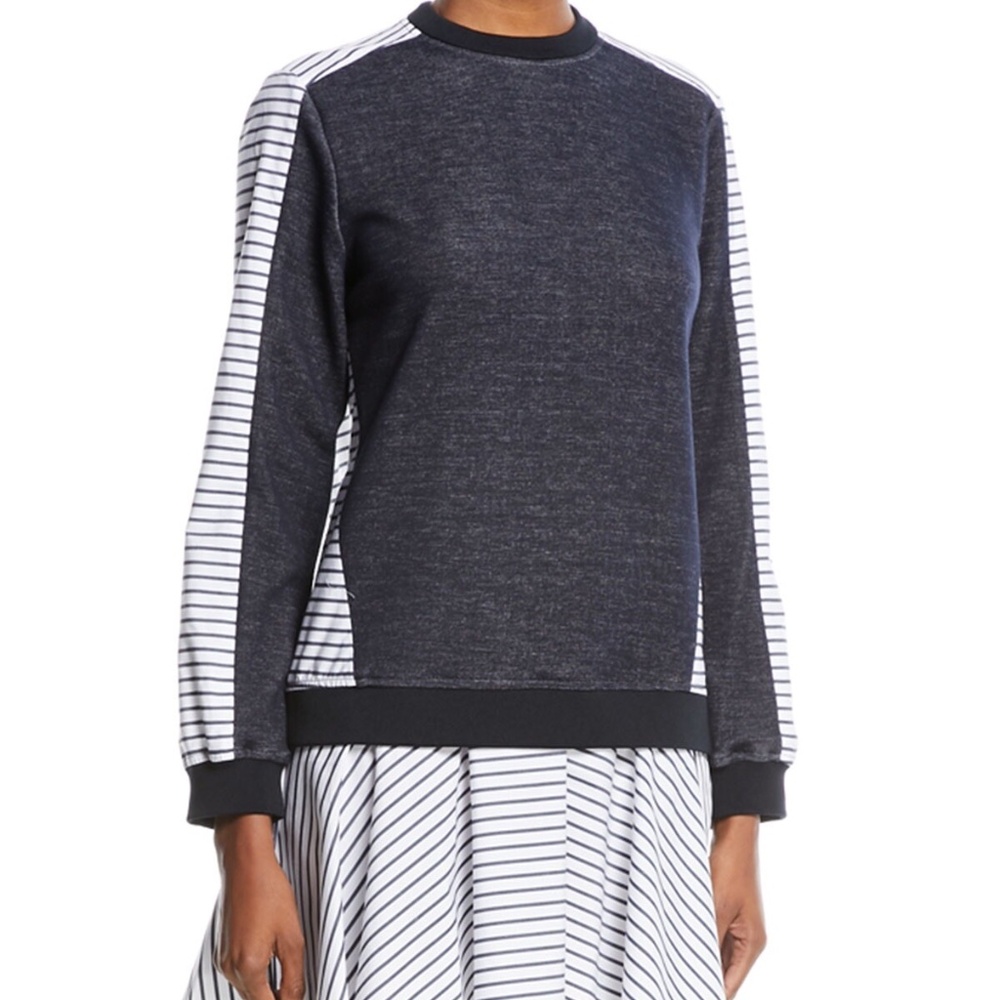 Prose & Poetry Tanner Sweatshirt Striped Dress - size L - Picture 4 of 8